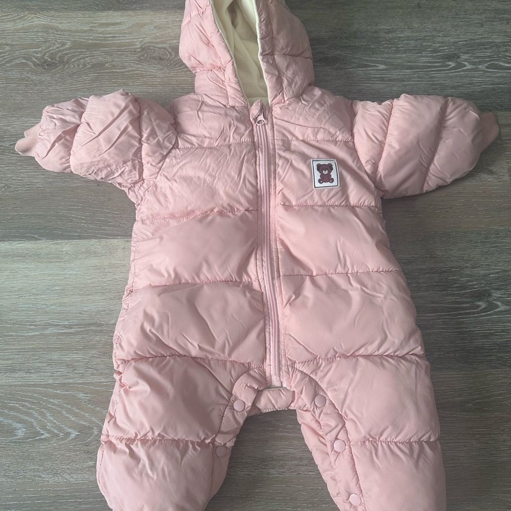 Pink Hooded Kids One Piece